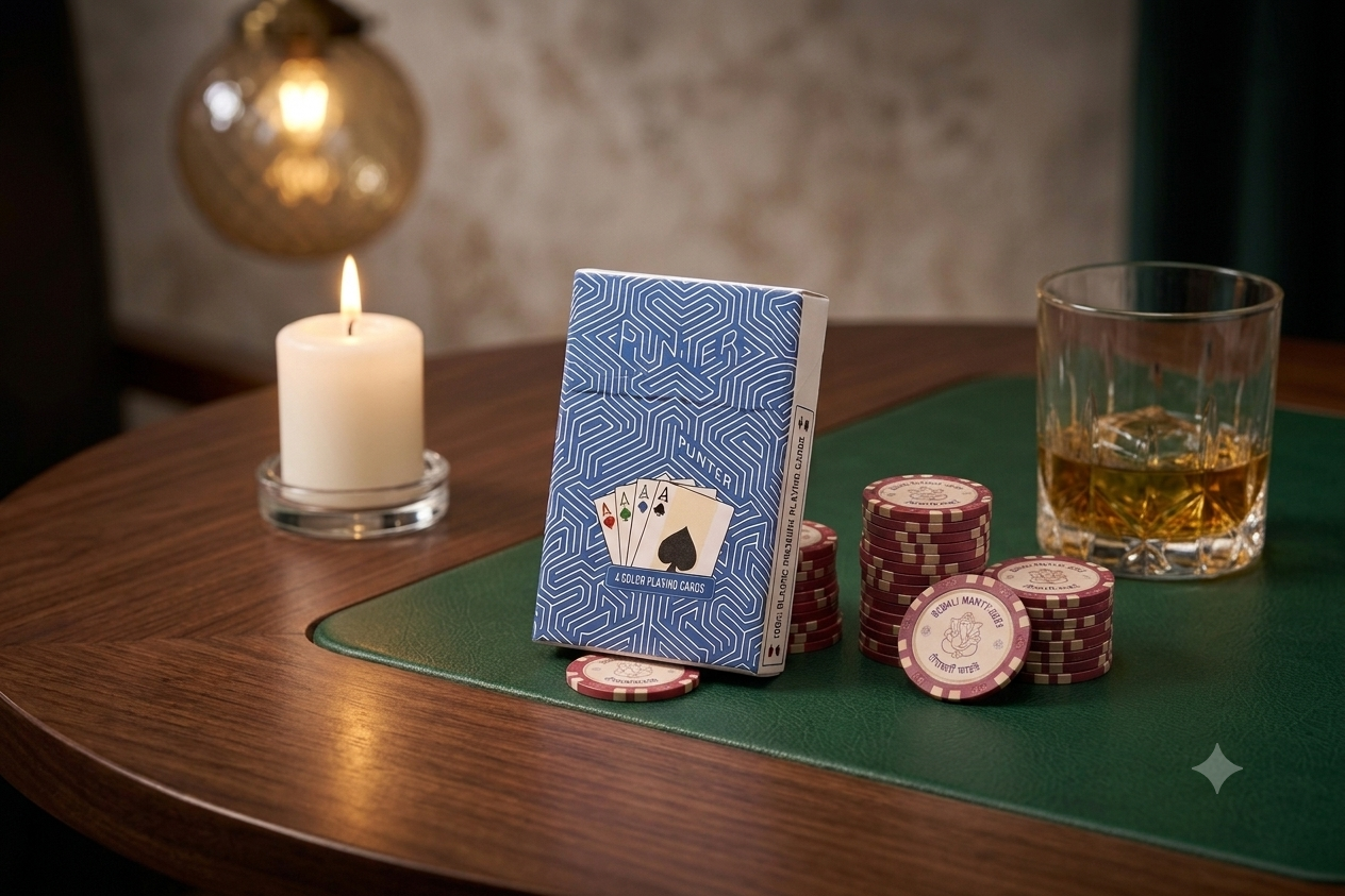 Punter box beside a candle and a glass of whisky